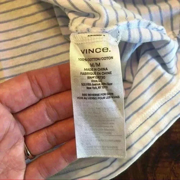 Vince. | White & Blue Top w/Dolman Style Sleeves - Picture 8 of 8